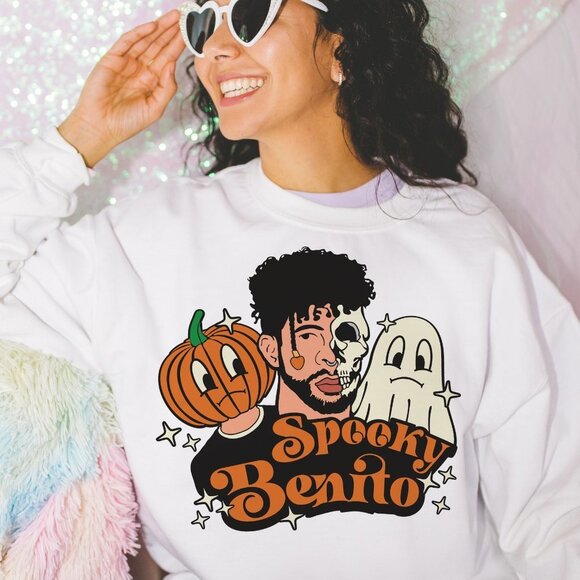 Spooky Benito Bad Bunny Halloween Sweatshirt 2XL - Picture 1 of 6